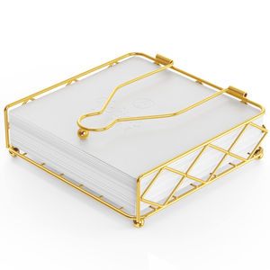 Support à serviettes en fer de qualité créative, moderne, géométrique, en fil métallique doré rose, décoration de table à manger pour utilisation au restaurant - Product Image 4