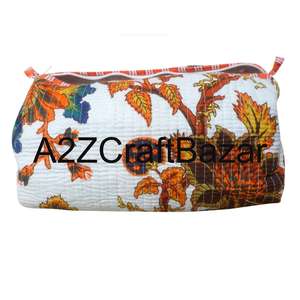 Wholesale 100 % Pure Cotton Fabric Tassel Pattern for <b>Makeup</b> <b>Bag</b> Set with Zipper Closure Soft Handle Eco-Friendly And Durable - Product Image 5