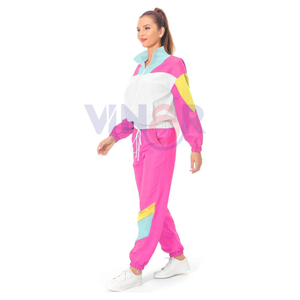 Costume coupe-vent de haute qualité pour femmes nouveau Design ensemble 2 pièces col à capuche respirant taille élastique réglable couleurs contrastées - Product Image 4