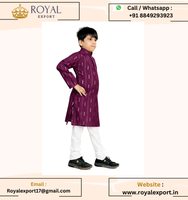 Desi Look Séquence Brodé Doux Coton Festif Porter Enfant Kurta Payjama