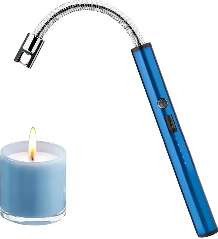 DEBANG pemantik api elektrik Arc USB, korek api lilin dengan tampilan baterai LED fleksibel leher tahan angin Plasma