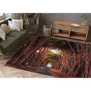 Tapis imprimé Tunnel de cyprès de Californie - Design paysager moderne, tapis fin non tissé - Product Image 1