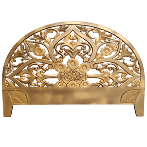 Tête de lit balinaise sculptée à la main, demi-lune, finition or antique, décoration murale Cen dana, tête de lit marocaine, décoration murale, décoration intérieure - Product Image 3