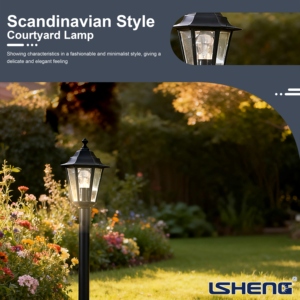 Antik Tarz Dekoratif Alüminyum LED Sokak Lambası E27 Duylu IP44 Su Geçirmez Uzaktan Kumandalı Dış Mekan Bahçe Lambası - Product Image 4