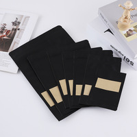 Sachet Doypack en Kraft Noir Épaissi, Hermétique et Anti-humidité, pour Café, Thé et Snacks, avec Fenêtre, Impression Personnalisée Disponible