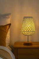 Lanterne ovale en macramé tissée à la main avec base en bois et coton naturel, design personnalisé, service d'étiquetage privé, décoration intérieure, Noël