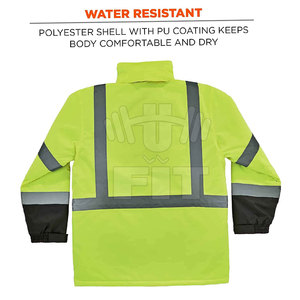 เสื้อแจ็กเก็ต Hi VIS สะท้อนแสงสำหรับฤดูหนาวเสื้อผ้านิรภัยมองเห็นง่ายปรับแต่งโลโก้ได้ - Product Image 2