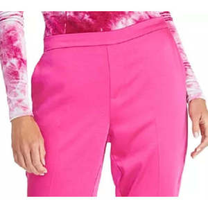 Pantaloni Hailey da Donna Rachel Roy, Rosa Scuro, in Raso, a Vita Alta, Gamba Dritta, Traspiranti, Effetto Stropicciato, Taglia Media - Product Image 3