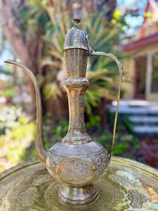 Customized Vintage Brass Indian Decorative Pot Surahi Mughal Style Kashmiri Arabic Dallah or <b>Tea</b> <b>Kettle</b> - Product Image 6
