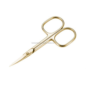 Ciseaux de manucure professionnels en acier inoxydable doré pour cuticules, personnalisables avec logo, durables, à pointe affûtée, marque privée, vente en gros - Product Image 1