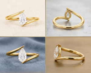 Anillo de Diamante Cultivado en Laboratorio con Corte de Pera en Oro de 18K para Mujer, Certificado IGI, Estilo Clásico, Anillo de Compromiso Minimalista - Product Image 4