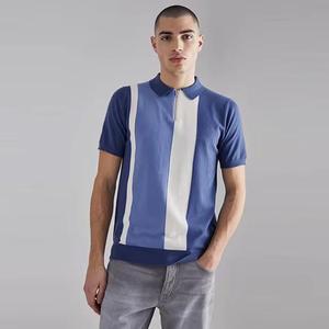 Hombres Polo Rayas Camisetas Nuevo Estilo Media Cremallera Polo Casual Wear Turn-Down Collar Polos - Product Image 1