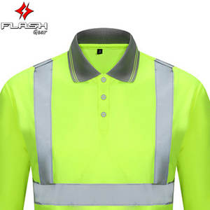 Oem Color superventas Hi vis Polo rayas reflectantes seguridad Polo camisetas seguridad Polo manga larga - Product Image 2