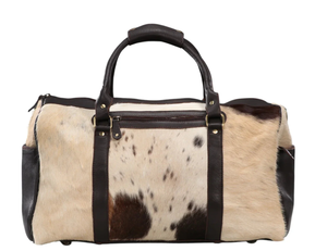 Bolsa de lona de piel de vaca de pelo largo con ruedas Estilo de lujo para viajes Deportes Gimnasio Durante la noche Weekender Use bolsa de lona elegante y elegante - Product Image 5