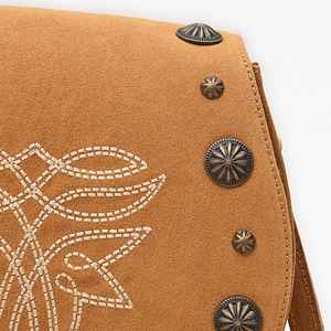 Nouveau design de sac à bandoulière Concho en cuir suédé sac à bandoulière en cuir suédé sac de conception cousu au prix de gros - Product Image 4