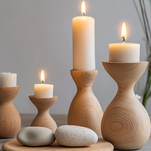 เชิงเทียนตกแต่งงานแต่งงานเชิงเทียนไม้สำหรับตกแต่งบ้านเชิงเทียนแบบโบราณ - Product Image 1