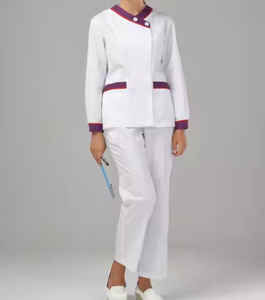 Nouvelle Tunique d'Uniforme Médical en Coton Dobby 2025 pour Infirmières, Tenue de Travail, Uniforme de Salon de Beauté, Ensembles de Blouses Personnalisables pour Femmes, Hôpital - Product Image 3