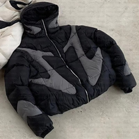 Blouson Bomber d'Hiver Unisexe pour Homme, Style Urbain, Tricoté, Réversible, Imperméable, Fermeture Éclair, Rembourré en Polyester, Chaud, avec Capuche