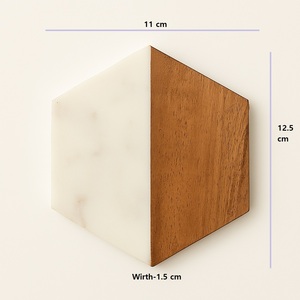Acacia Wooden Coaster with Multiple Cup Holder Marble-Wood Tabletop <b>Protection</b> Kitchen Accessories & Dining <b>Table</b> Decor coaster - Product Image 5