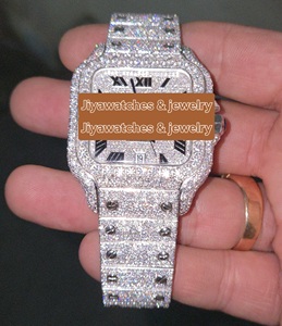 Reloj Mecánico de Lujo para Hombre, Estilo Hip Hop, con Diamantes Moissanite VVS, Acero Inoxidable, Logotipo Personalizado, Esfera Analógica de 41 mm - Product Image 2