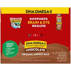Leche con Chocolate Horizon Organic, Baja en Grasa (1%), con DHA Omega-3, en Caja, Paquete de 18 Unidades - Product Image 4