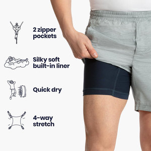 Shorts de sport pour hommes, respirants, séchage rapide, polyester/nylon, fermeture à cordon, couleur et logo personnalisables - Product Image 2
