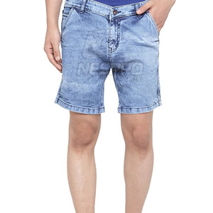 Lightweight Wholesale 100% Cotton Solid <b>Men</b> <b>Jeans</b> Shorts Comfortable <b>Elastic</b> <b>Waist</b> Quick Dry Casual for Online Sale - Product Image 1
