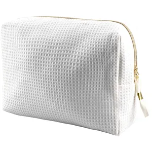 Borsa da Toilette Personalizzata Tarzo in Cotone Waffle per Accessori Elettronici - Product Image 1