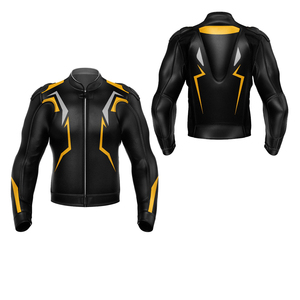 แจ็กเก็ตหนังผู้ชายมอเตอร์ไซค์แฟชั่นปรับแต่งได้แจ็กเก็ตหนังกันลมไซส์ใหญ่วัสดุคุณภาพสูงกันน้ำ - Product Image 3