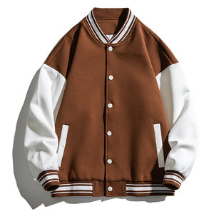 Veste boutonnée décontractée à blocs de couleurs pour automne hiver veste d'école pour hommes fabrique une veste universitaire en polaire chaude pour hommes - Product Image 3