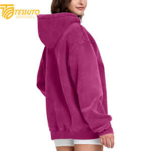 เสื้อครอปไซส์ใหญ่พิเศษสำหรับผู้หญิงเสื้อมีฮู้ดแฟชั่นผ้าฝ้าย100% สั้นโอเวอร์ไซส์สำหรับผู้หญิง - Product Image 5