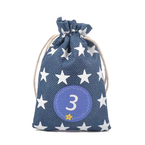 Offre Spéciale lin compte à rebours <span class=keywords><strong>de</strong></span> noël sac cadeau 24 pièces bricolage suspendus sachets <span class=keywords><strong>de</strong></span> rangement <span class=keywords><strong>de</strong></span> bonbons <span class=keywords><strong>calendrier</strong></span> <span class=keywords><strong>de</strong></span> l'avent sacs - Product Image 6