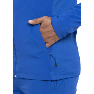 Veste de gommage à fermeture éclair avant pour hommes, respirante, infroissable, médicale et élégante, OEM Veste de gommage d'échauffement pour infirmière - Product Image 4