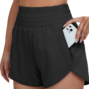 กางเกงขาสั้นกีฬาสำหรับผู้หญิงมีซิปแห้งเร็วยืดหยุ่นสูงมีกระเป๋ากำหนดได้เองและมีการออกแบบให้ระบายอากาศได้ดี - Product Image 4