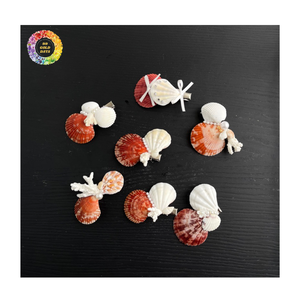 Pinza de pelo de concha de almeja inspirada en la playa-garra de pelo de concha marina hecha a mano-regalo de accesorio de cabello Natural brillante - Product Image 3
