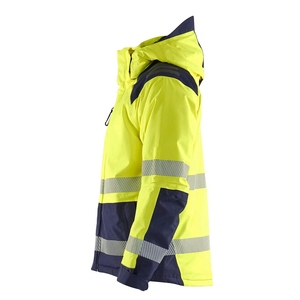 เสื้อแจ็คเก็ตทำงานฤดูหนาวแบบระบายอากาศได้ดี สีเหลืองสดใสแบบสองสี แขนยาว มีแถบสะท้อนแสง สำหรับคนงานก่อสร้าง - Product Image 3