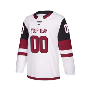 Maillot de hockey sur glace FLEX FIT ENTERPRISES 100% polyester, taille adulte, vêtements d'entraînement, couleurs personnalisées blanc/bleu ciel/jaune, tissu 120g - Product Image 3