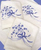 Serviette de table et torchon en coton lin brodé blanc avec ourlet personnalisé