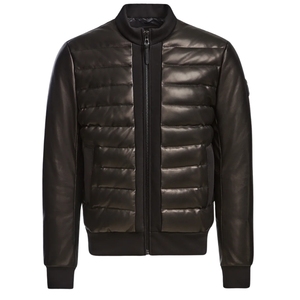 Veste d'hiver en peau de mouton véritable originale pour homme, col montant, logo frontal, imperméable, écologique, service OEM, haute qualité, sur mesure - Product Image 1