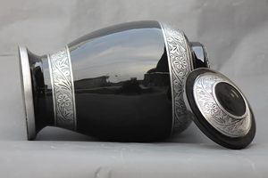Black Color Cremation Urn for <b>Ashes</b> Adult Handmade for <b>Pet</b> <b>Ashes</b> Burial Container for Human Memorial Funeral Urn - Product Image 4