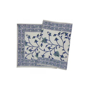 Camino de mesa de lona de algodón puro 100% bordado con estampado de bloque de mano Floral de Pascua 33X120 Cms tamaño personalizable suministro a granel - Product Image 1