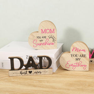 Ornement de table de fête des mères heureuse artisanat en bois meilleur <span class=keywords><strong>papa</strong></span> décorations en bois cadeaux de fête des pères heureux fournitures de fête - Product Image 2