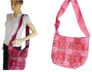 Bolso de mano étnico de hombro de algodón cruzado con bordado bohemio para mujer de alta calidad diseño personalizable geométrico multicolor todo - Product Image 2