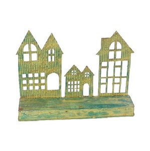 Maison décorative de Noël en métal galvanisé monocouche pour décoration intérieure ou extérieure - Product Image 1