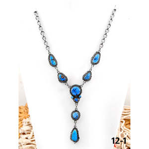 Collier artisanal en argent sterling et pierres dorées en forme de goutte d'eau, idée cadeau parfaite - Product Image 1