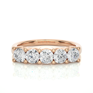 Alliance de mariage en moissanite de 0,50 ct en or blanc avec cinq pierres, produits de bagues en moissanite - Product Image 5