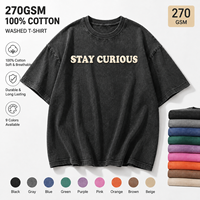 T-shirt Oversize 100 % Coton Épais Délavé à l'Acide Coupe Boxy Vintage Épaules Tombantes Streetwear pour Hommes et Femmes Usage Quotidien