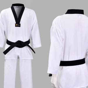 Gran oferta, uniforme de Taekwondo personalizado con logotipo frontal, manga larga de algodón, venta al por mayor, uniforme de Taekwondo de artes marciales - Product Image 6