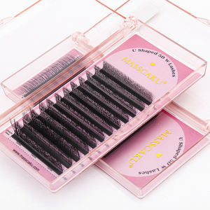 Extensions de cils MASSCAKU <span class=keywords><strong>L</strong></span> <span class=keywords><strong>LU</strong></span> M Curl en forme de <span class=keywords><strong>U</strong></span> YY/3D/4D/5D 0,07 mm, tissées à la main, pré-faites en éventail, idéales pour le maquillage féminin - Product Image 1