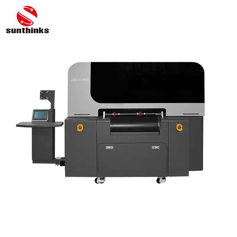 Sunthinks Printer pipih UV Mini cetak Universal mesin cetak UV Single Pass merek anda kustom Printer UV